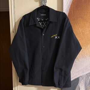 Kaws+warhol Uniqlo Jacket with Collared Neckline and Yellow Logo